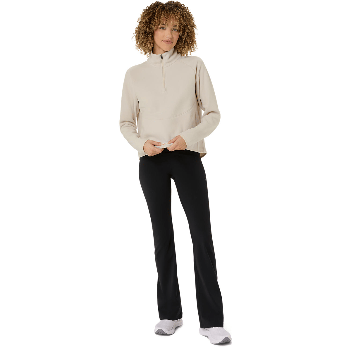 REFINED TEXTURE FLEECE HALF ZIP LS TOP