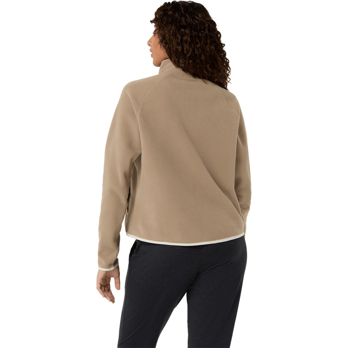 REFINED TEXTURE FLEECE HALF ZIP LS TOP