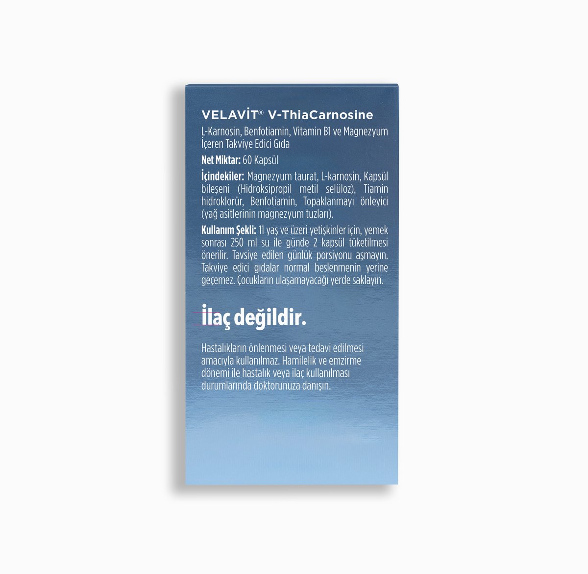 V-ThiaCarnosine L-Karnosin, Benfotiamin, Magnezyum ve B1 vitamini içeren Formül