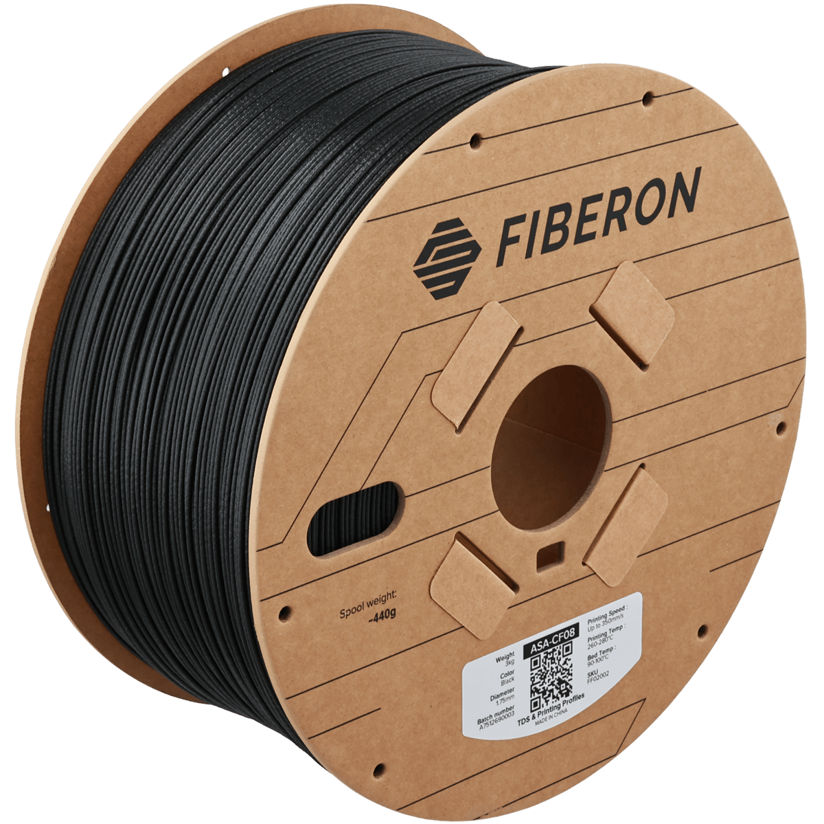 Fiberon ASA-CF08 Siyah Filament 3KG | UV Dayanımlı Karbon Fiber