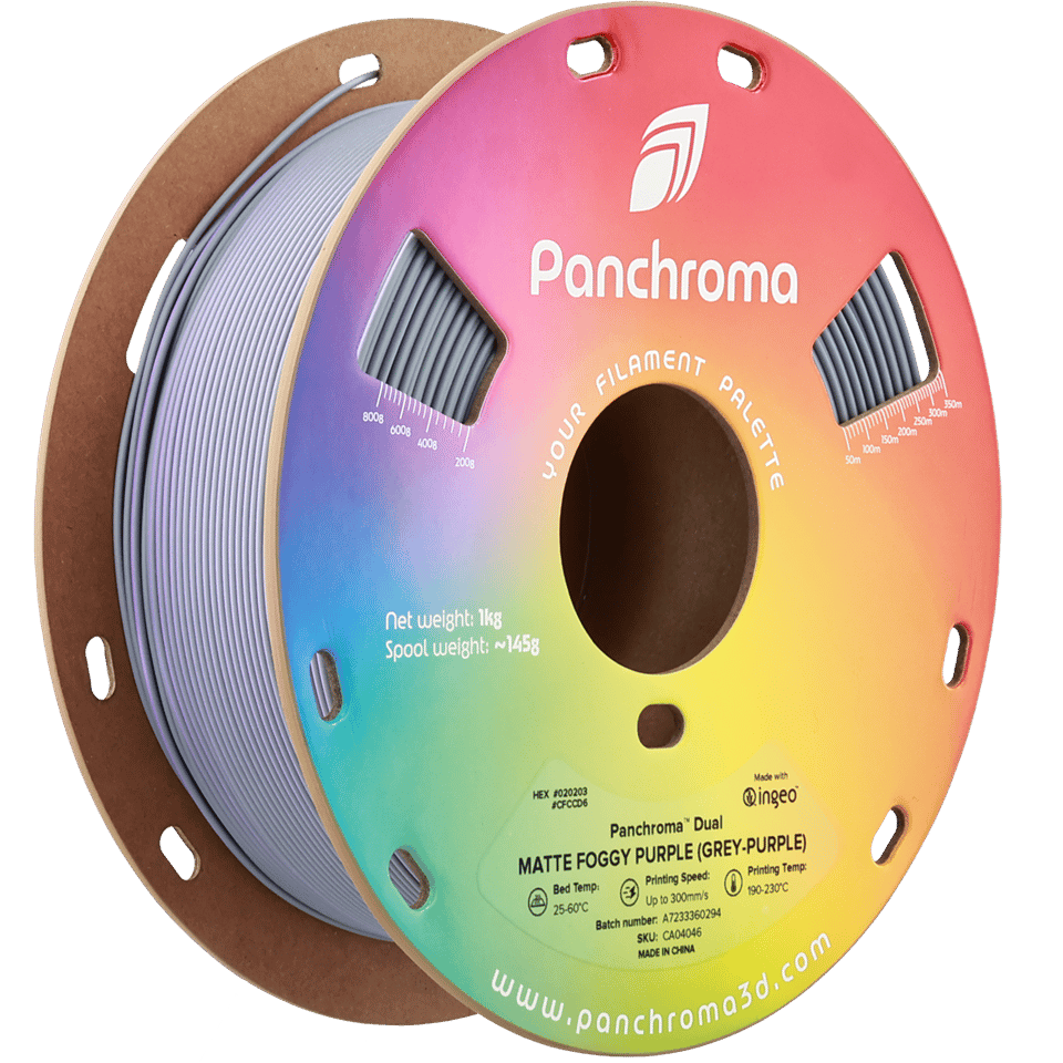 Panchroma PLA Dual Filament Mat Flu Mor (Gri - Mor) - 1 kg 1.75mm