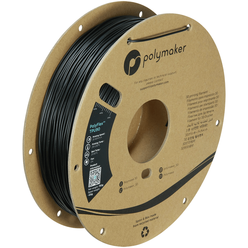 PolyFlex TPU90 Filament Siyah – Esnek 3D Baskı