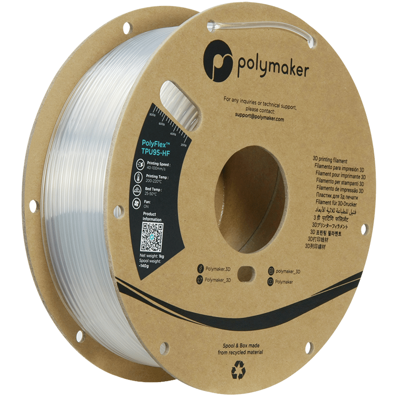 PolyFlex TPU95-HF Filament Saydam – Esnek ve Hızlı