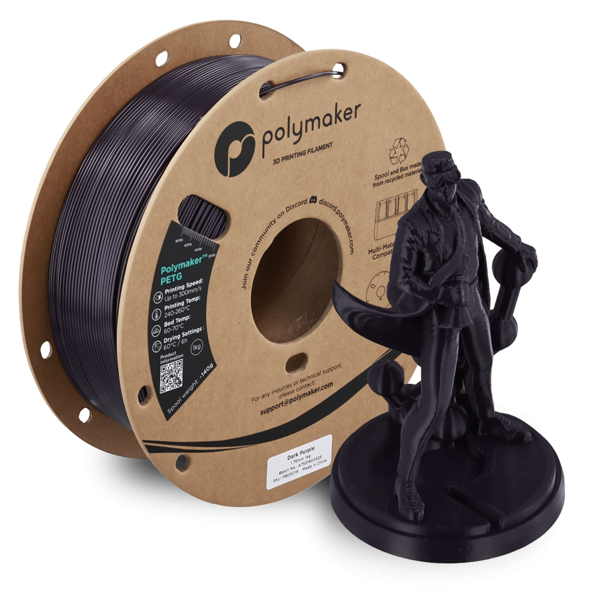 Polymaker PETG Filament Koyu Mor - 1 kg 1.75mm