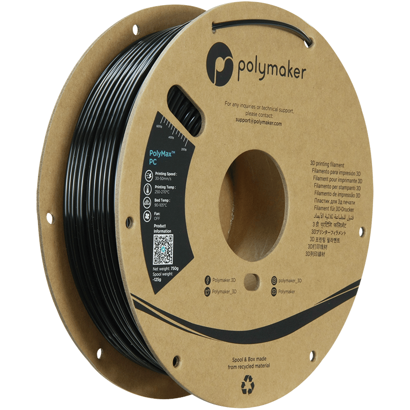 PolyMax Sert PC Filament Siyah – Yüksek Dayanıklılık