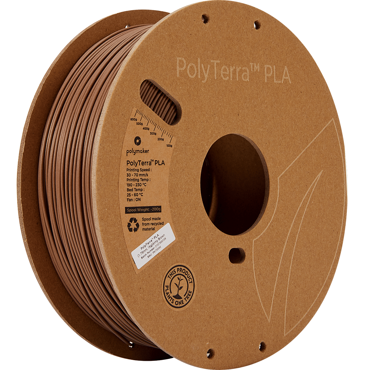 PolyTerra PLA Filament Askeri Kahverengi - 1 kg 1.75mm