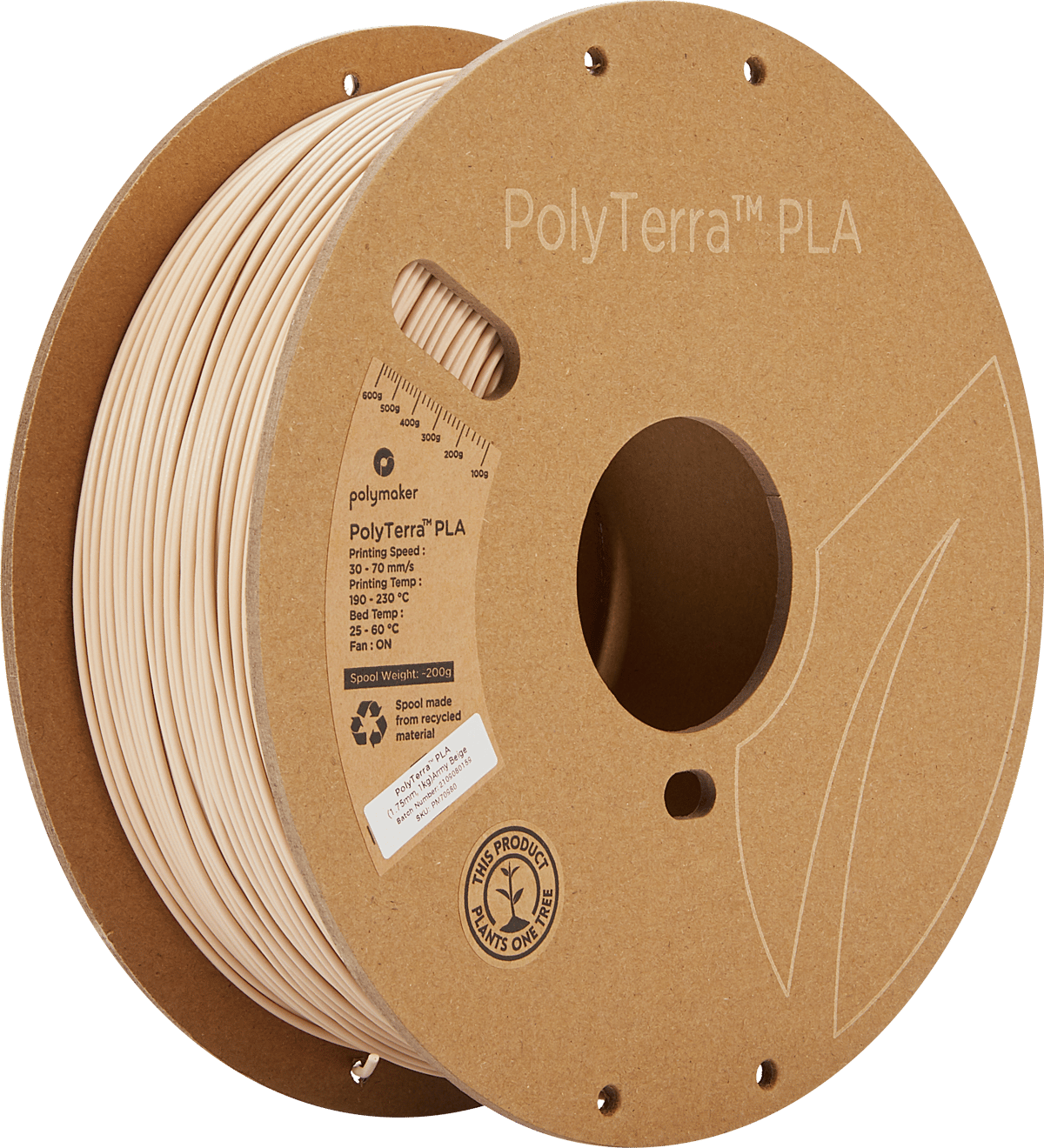 PolyTerra PLA Filament Bej - 1 kg 1.75mm