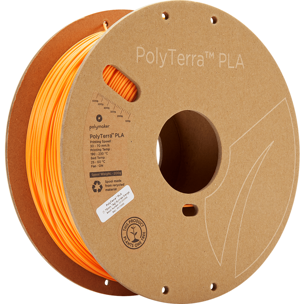 PolyTerra PLA Filament Gündoğumu Turuncu - 1 kg 1.75mm