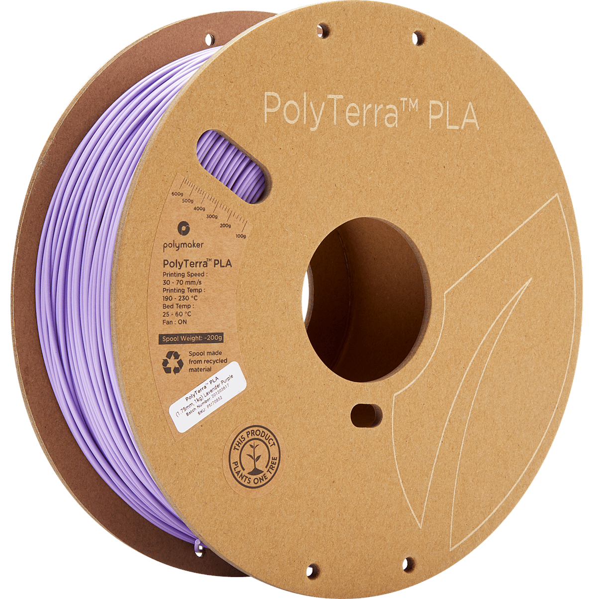 PolyTerra PLA Filament Lavanta Mor - 1 kg 1.75mm