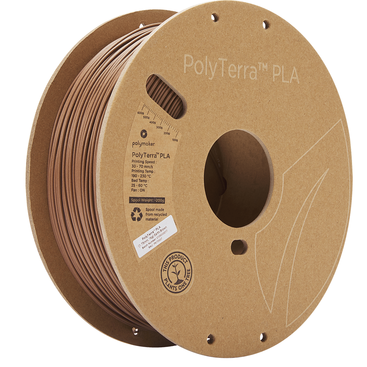 PolyTerra PLA Filament Toprak Kahverengi - 1 kg 1.75mm