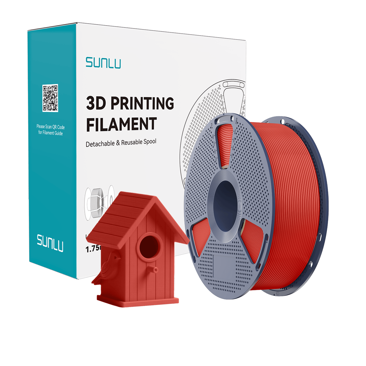 Sunlu ASA Filament Kırmızı - 1 kg 1.75mm