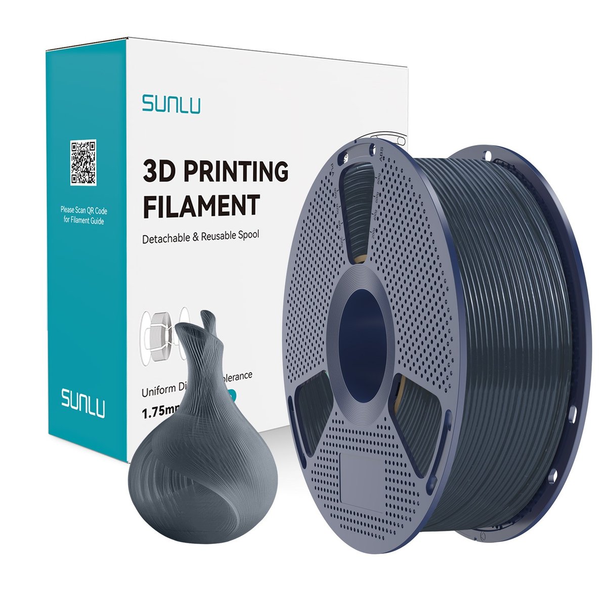 Sunlu PLA Şeffaf Filament Puslu Siyah - 1 kg 1.75mm