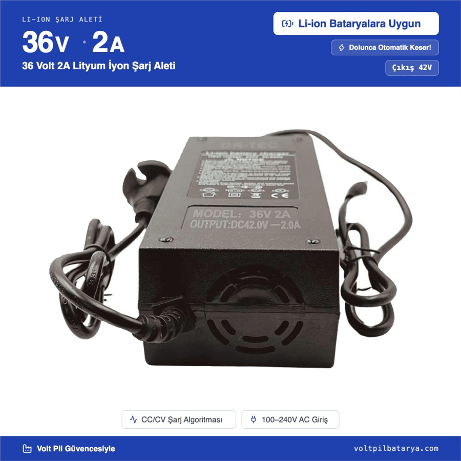36 Volt 2A Lityum İyon Şarj Aleti