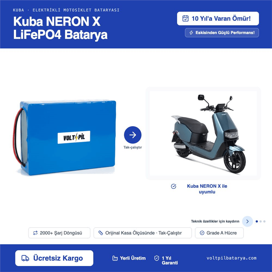 KUBA NERON X Lityum LiFePO4 Batarya
