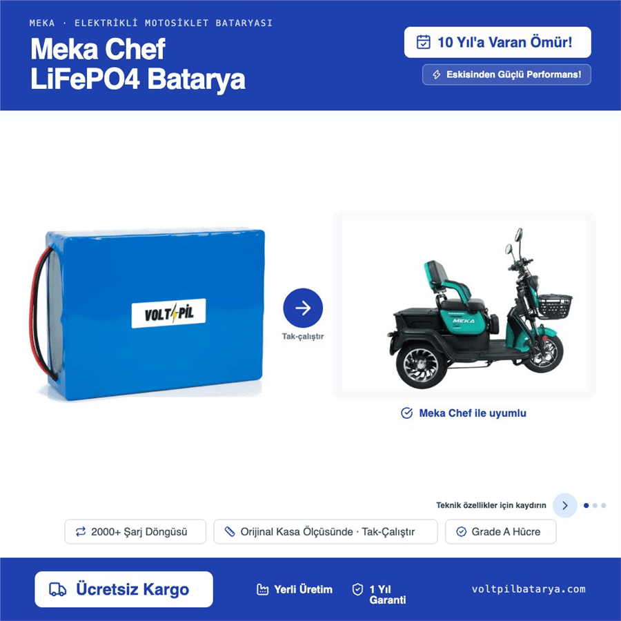 Meka Chef Lityum LiFePO4 Batarya