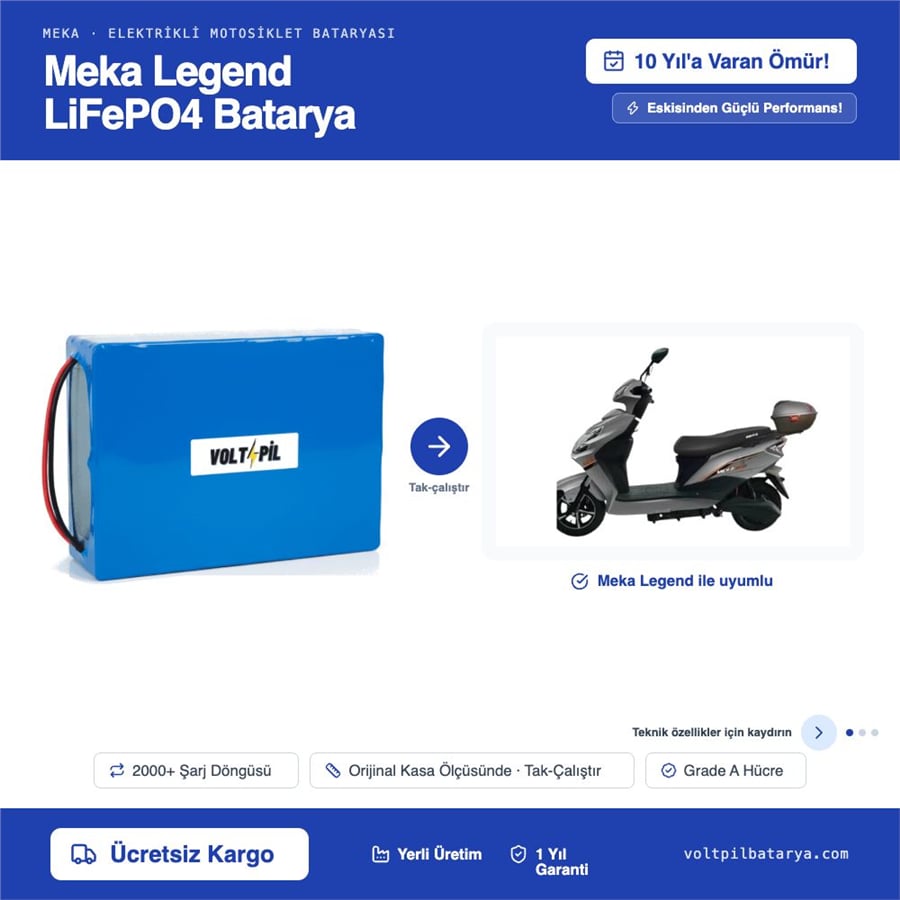 Meka Legend Lityum LiFePO4 Batarya