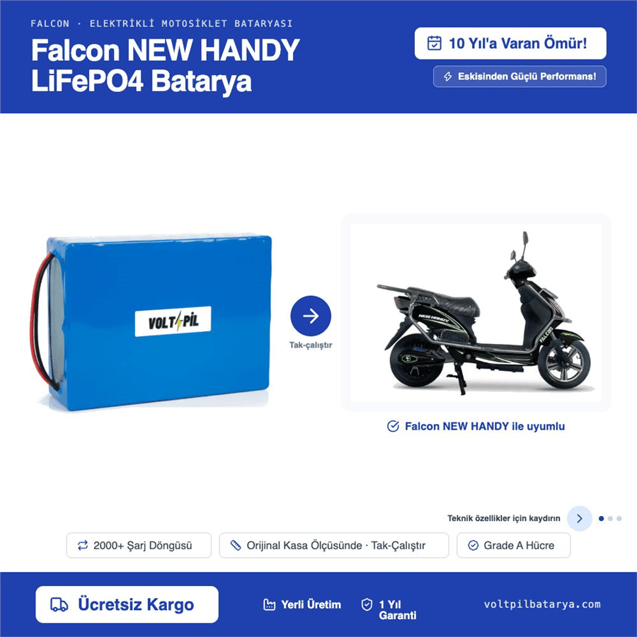Falcon NEW HANDY Lityum LiFePO4 Batarya