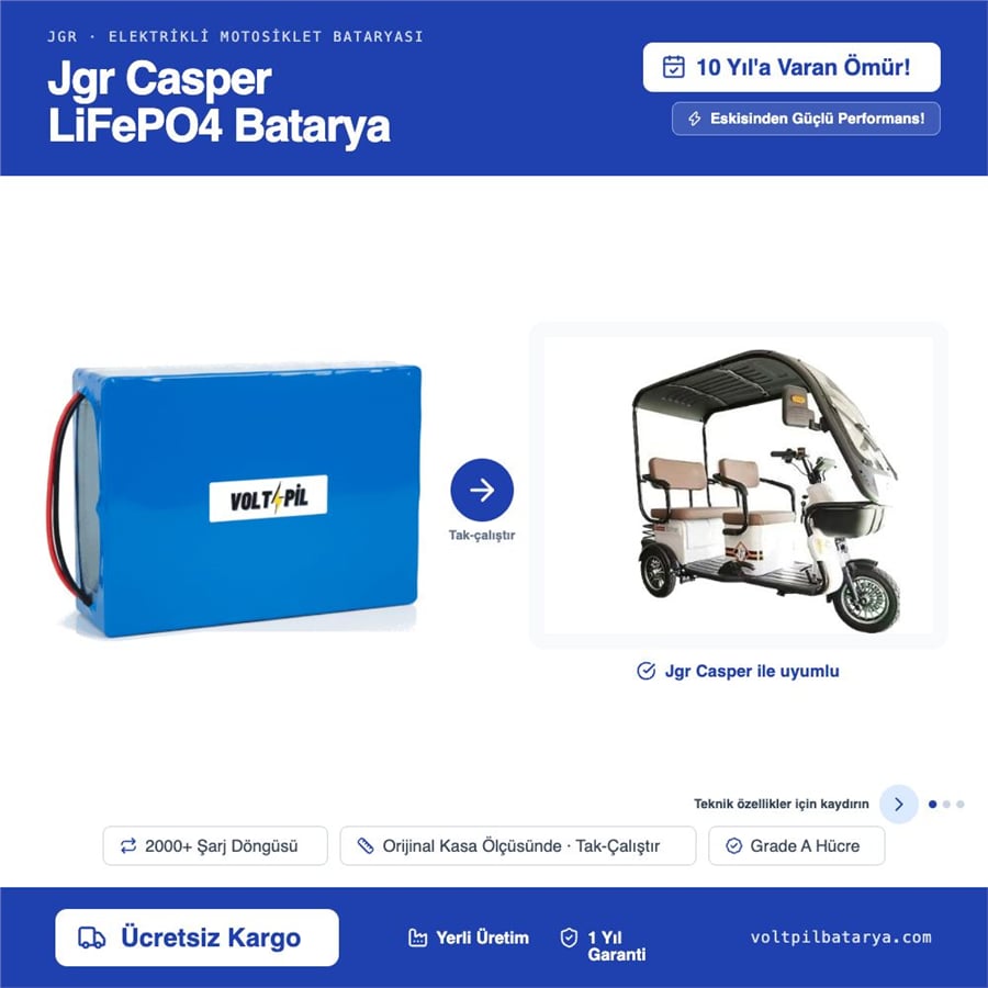 Jgr Casper Lityum LiFePO4 Batarya