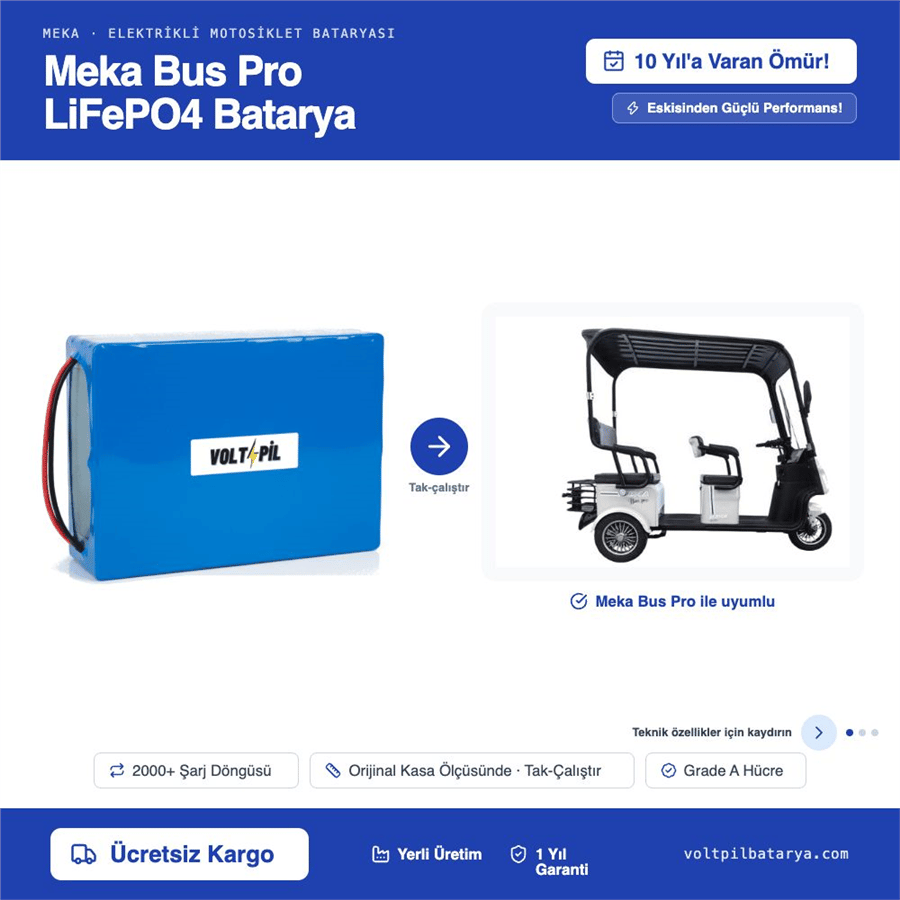 Meka Bus Pro Lityum LiFePO4 Batarya