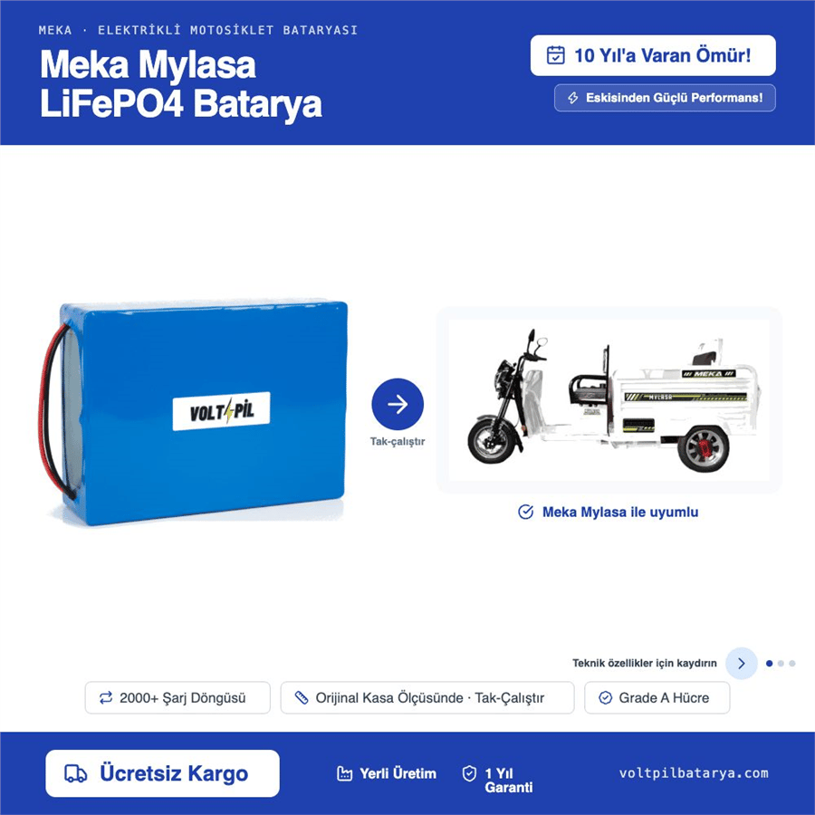 Meka Mylasa Lityum LiFePO4 Batarya