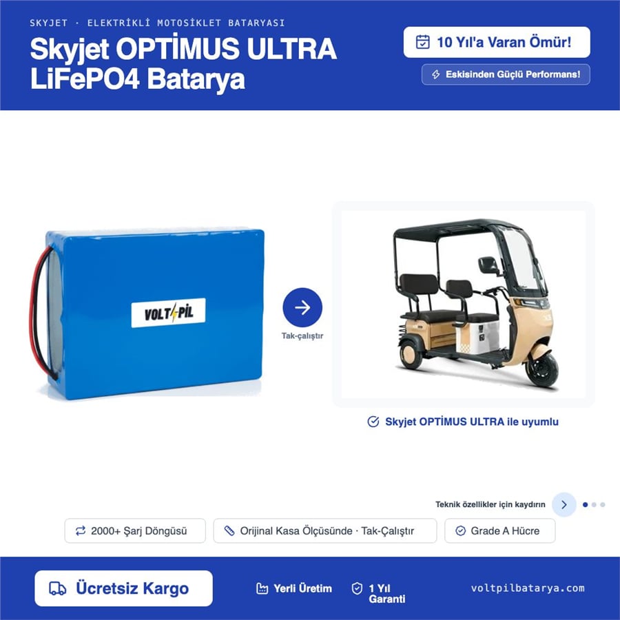 Skyjet OPTİMUS ULTRA Lityum LiFePO4 Batarya
