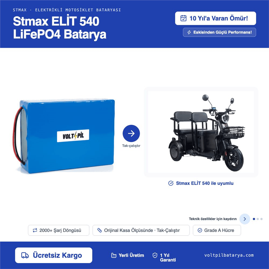 Stmax ELİT 540 Lityum LiFePO4 Batarya