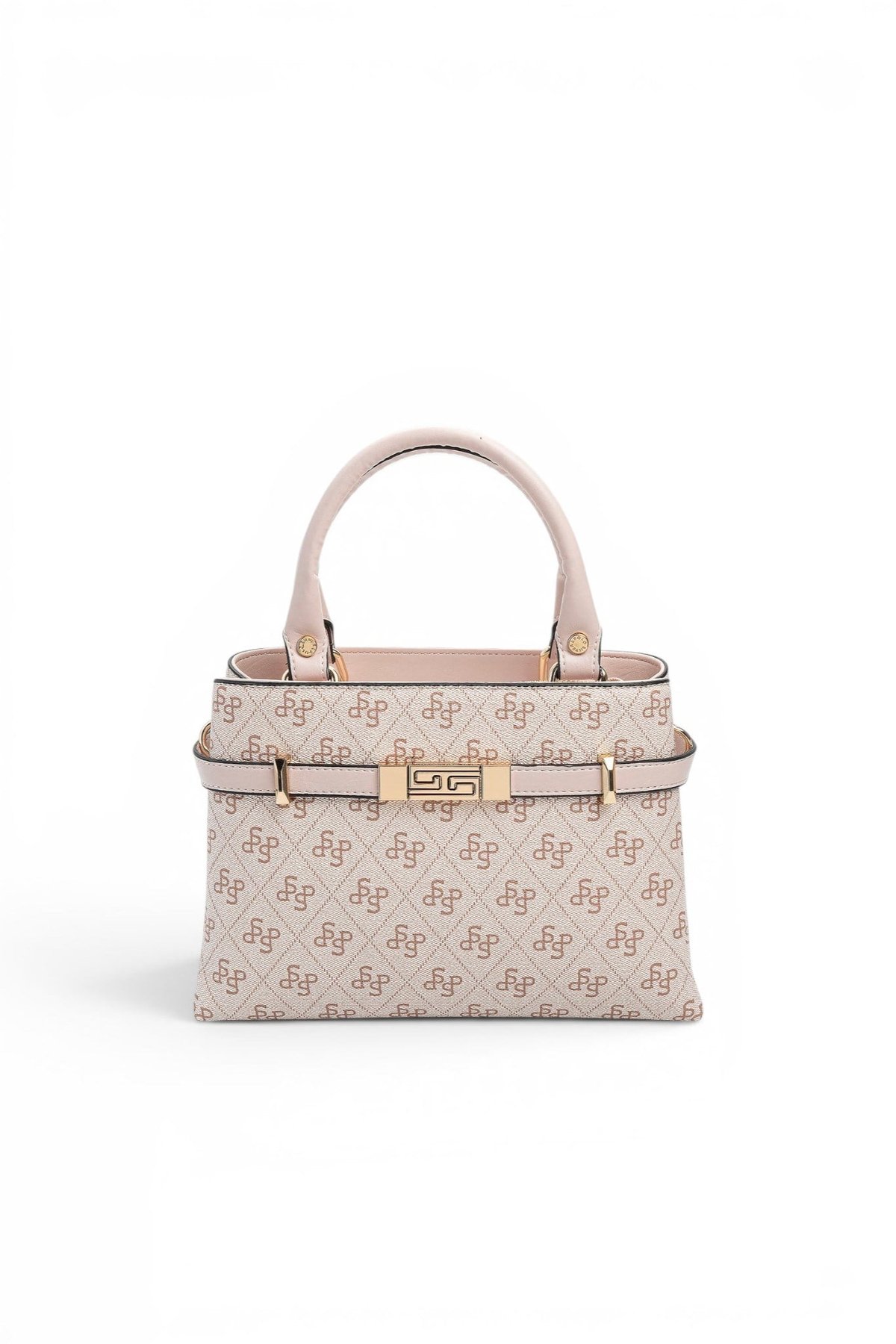 Silver Polo Pembe - Pudra Monogram Kadın El Çantası SP1149