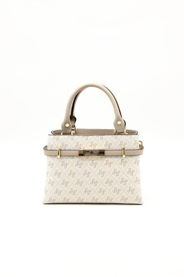 Silver & Polo SP1149 Kadın El Çantası Monogram Bej-Kum