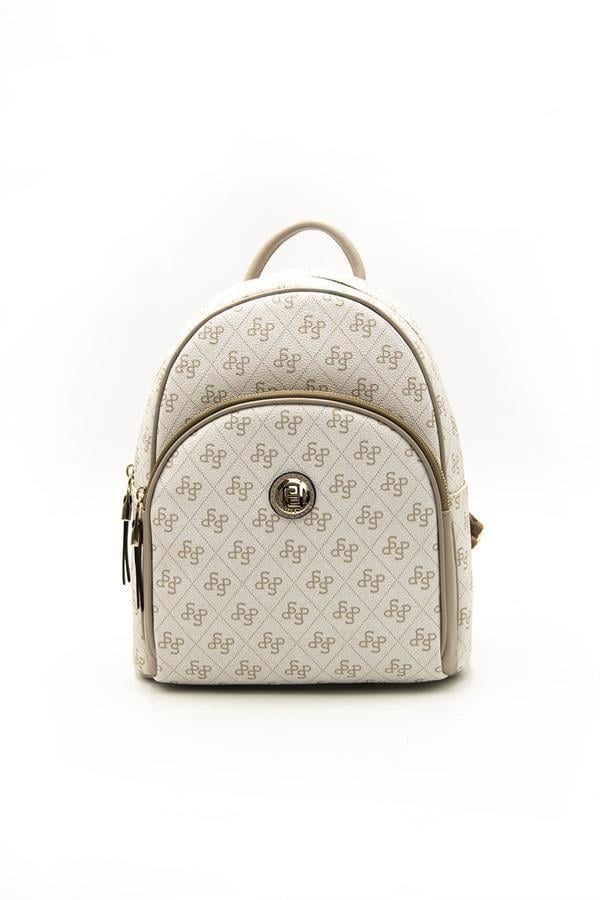 Silver & Polo SP1062 Kadın Sırt Çantası Monogram Bej-Kum