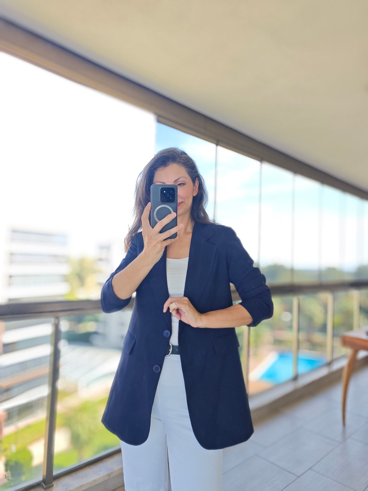 Lacivert Astarlı Blazer Ceket
