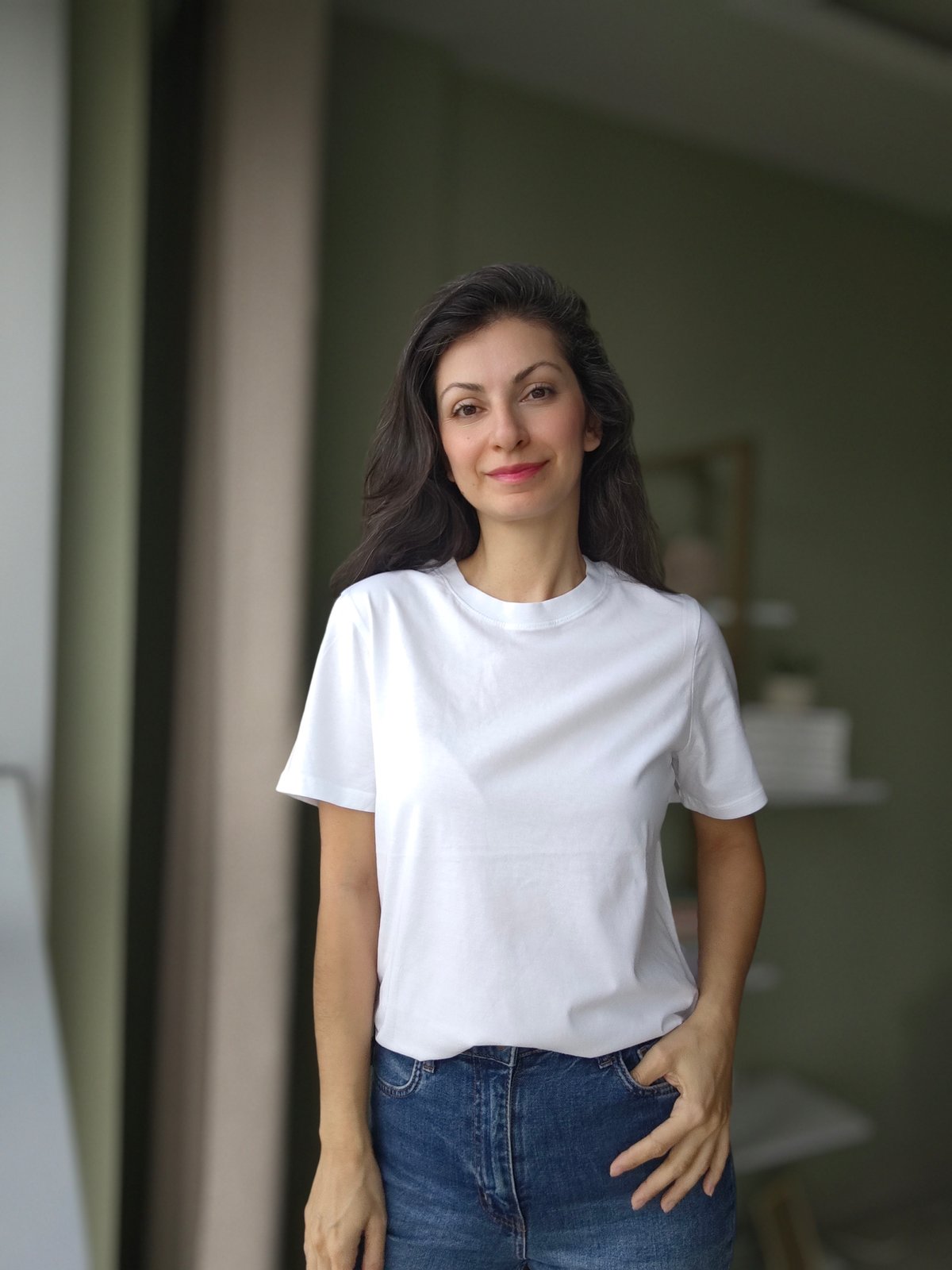 Sıfır Yaka Tshirt Beyaz