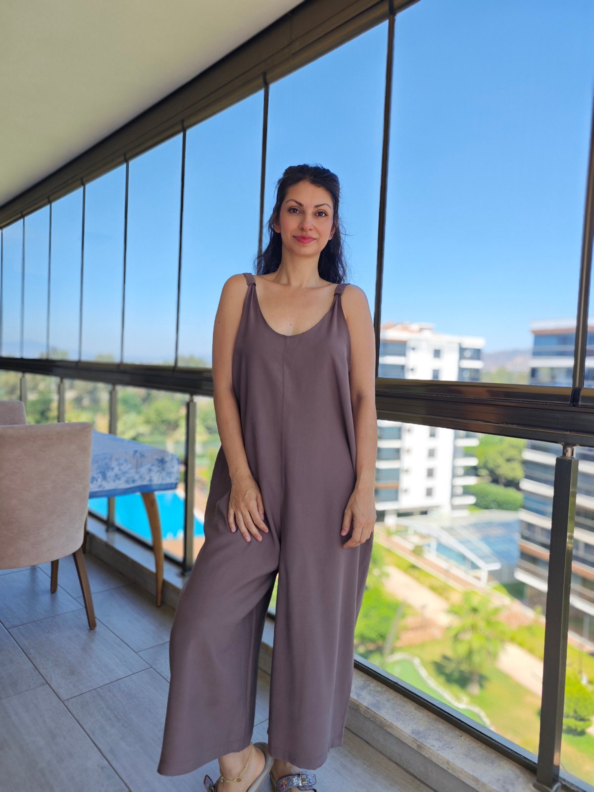 Askılı Tulum Vizon