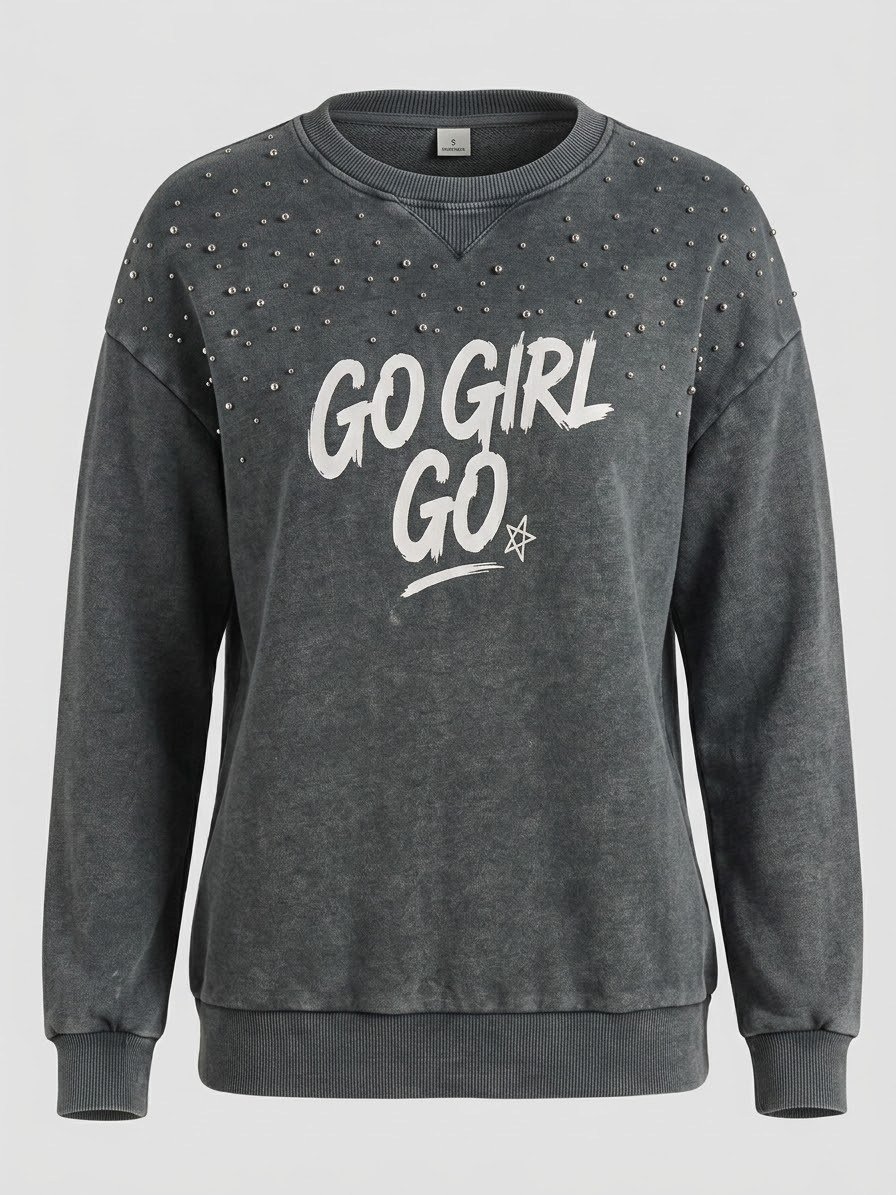 Baskılı Droplu Sweatshirt- 6900