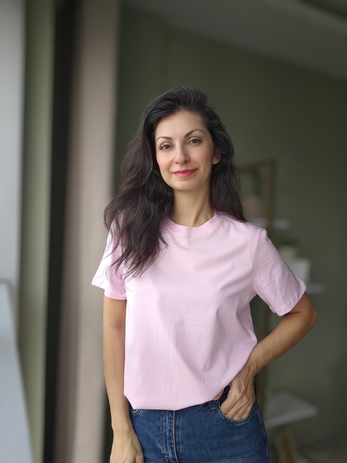 Sıfır Yaka Tshirt A. Pembe