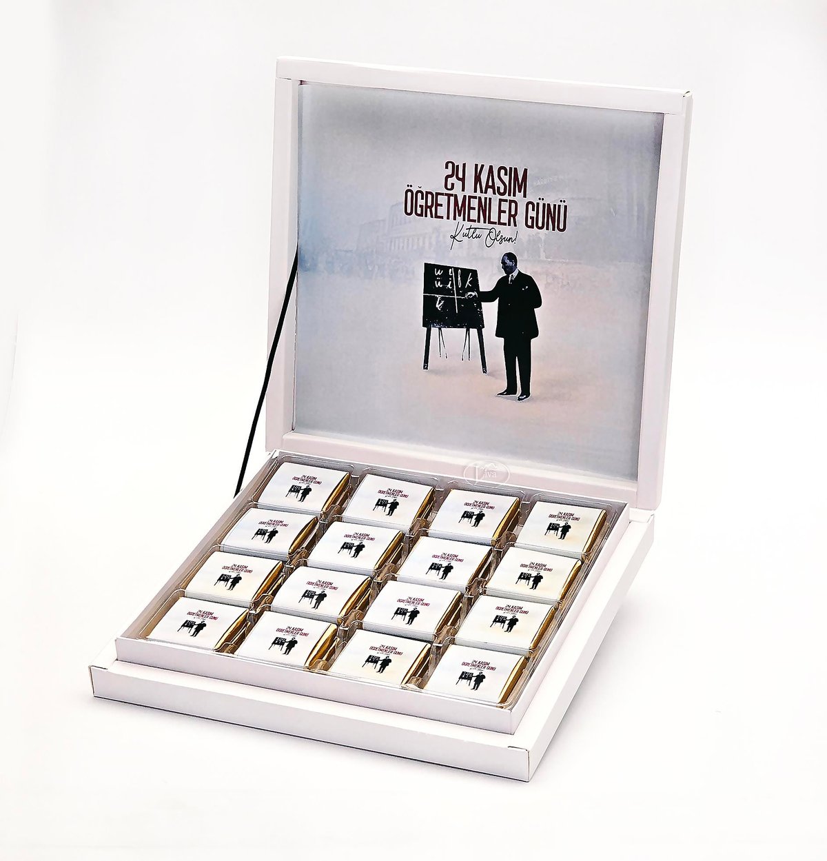 Atatürk Öğretmenler Günü Sargılı Madlen Çikolata 48'li Paket