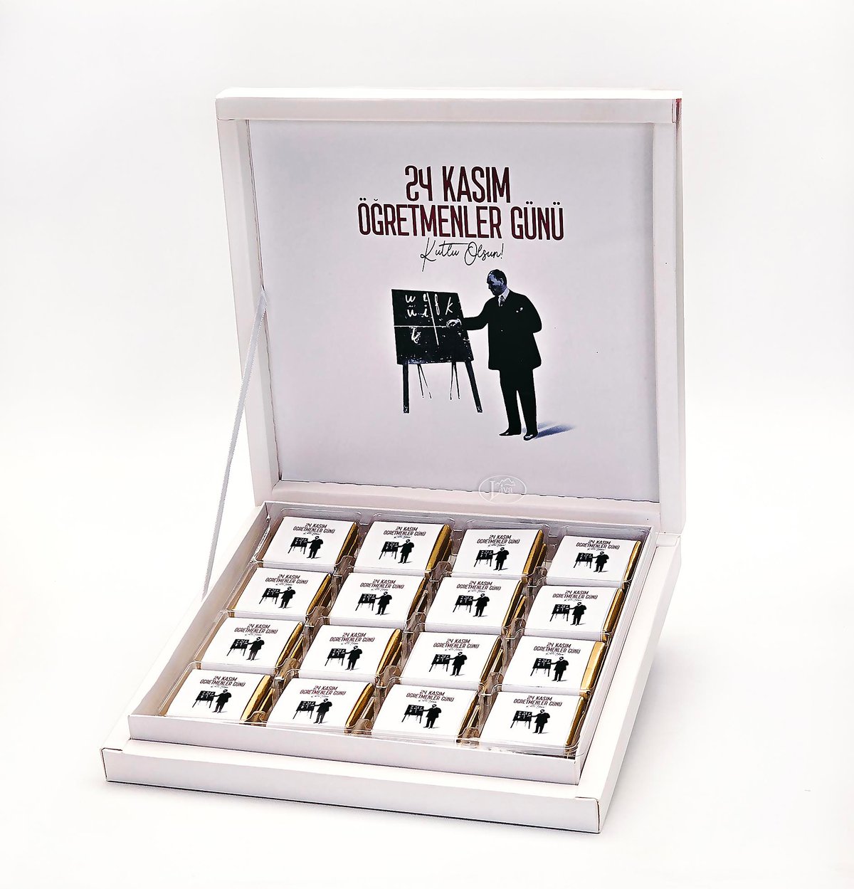 Atatürk Öğretmenler Günü Sargılı Madlen Çikolata 48'li Paket