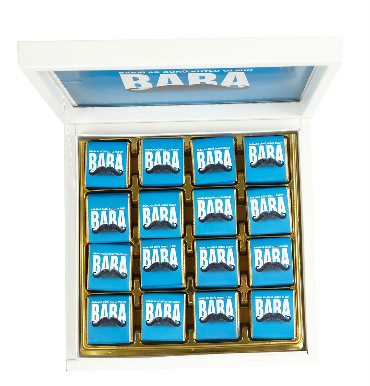 Babalar Günü Mavi Tasarım Sargılı Madlen 48'li Paket