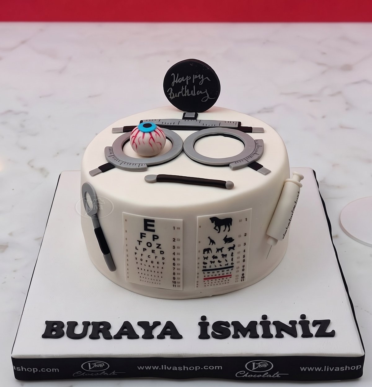 Göz Hekimi Temalı Özel Pasta