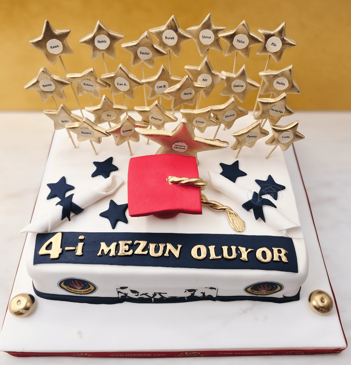 Kırmızı Kep Diploma Özel Pasta