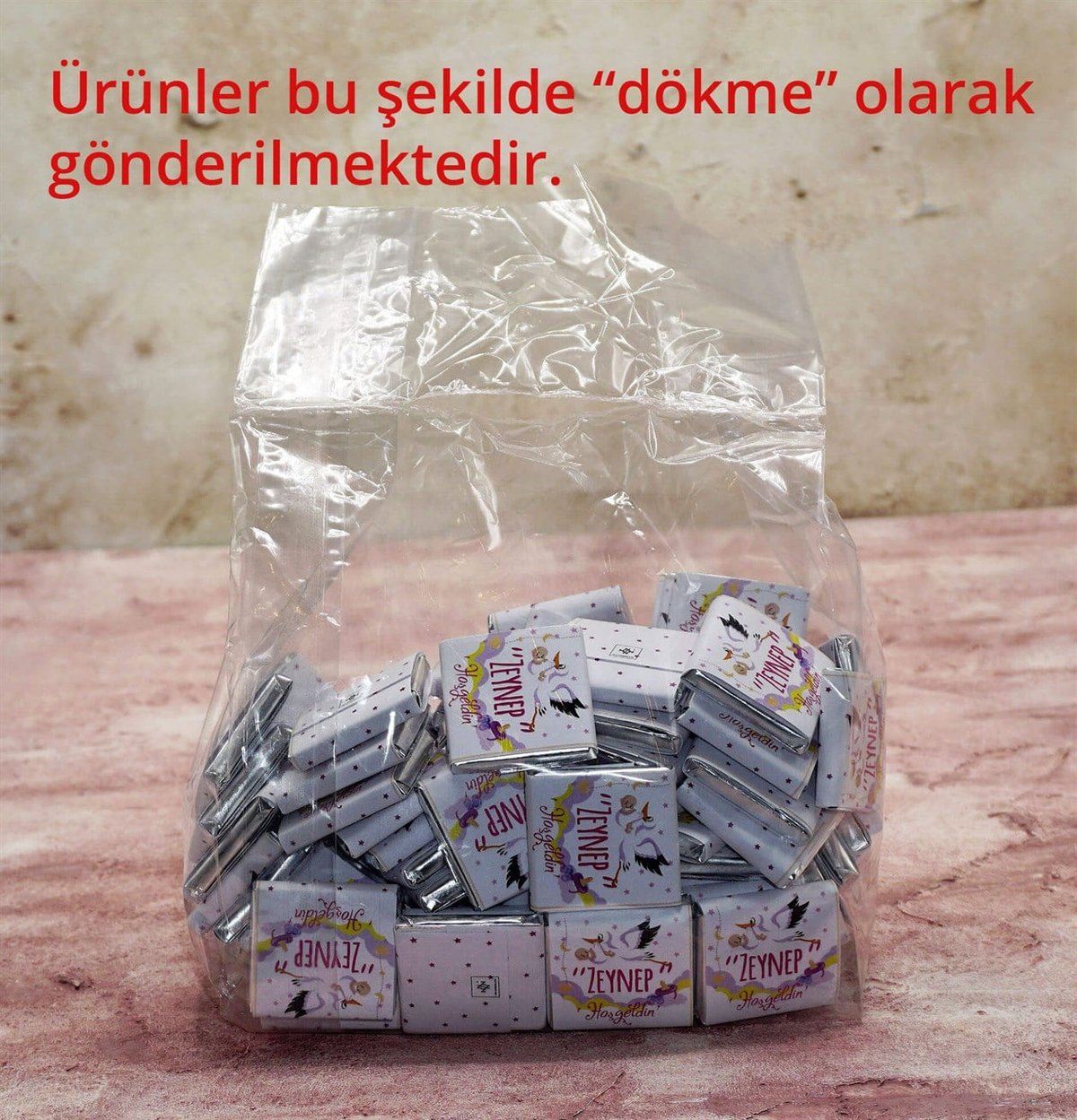 Liva Kız Bebek Çikolatası Dökme Bebek Tasarımlı (130 Adet Madlen Çikolata)
