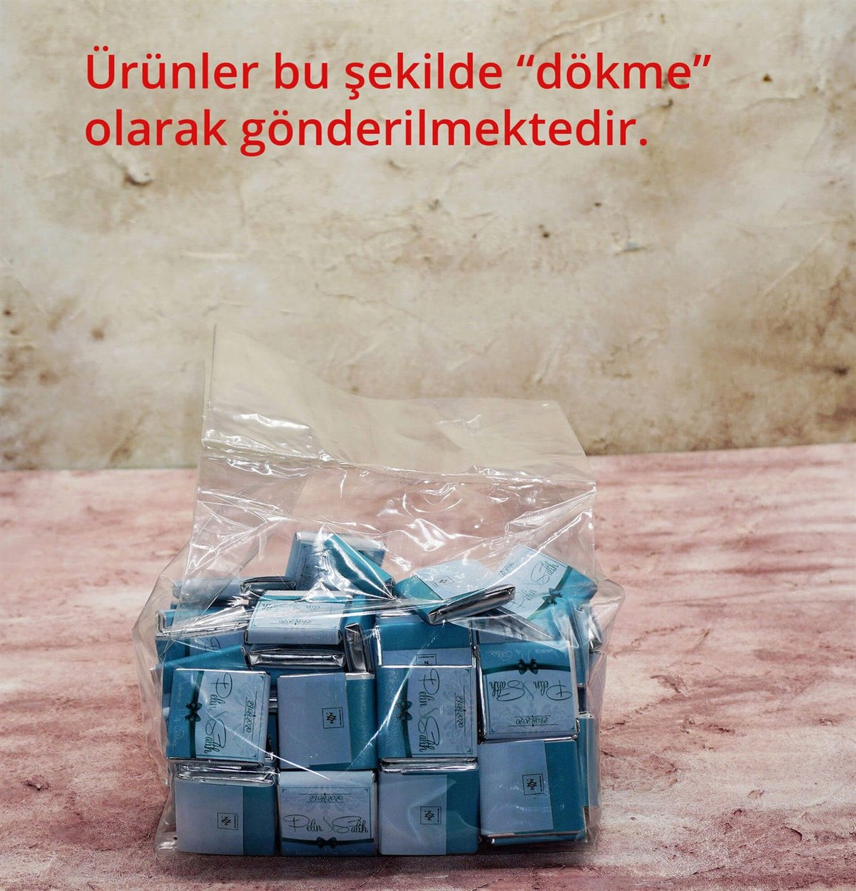 Liva Söz Nişan Çikolatası Dökme Damat Bohçası Tasarımlı (130 Adet Madlen Çikolata)