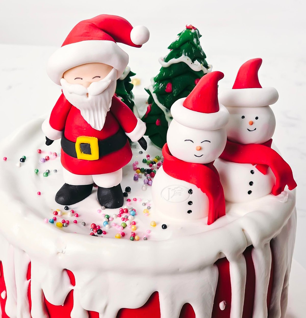 Liva Yılbaşı Noel Baba ve Kardan Adamlar Pasta