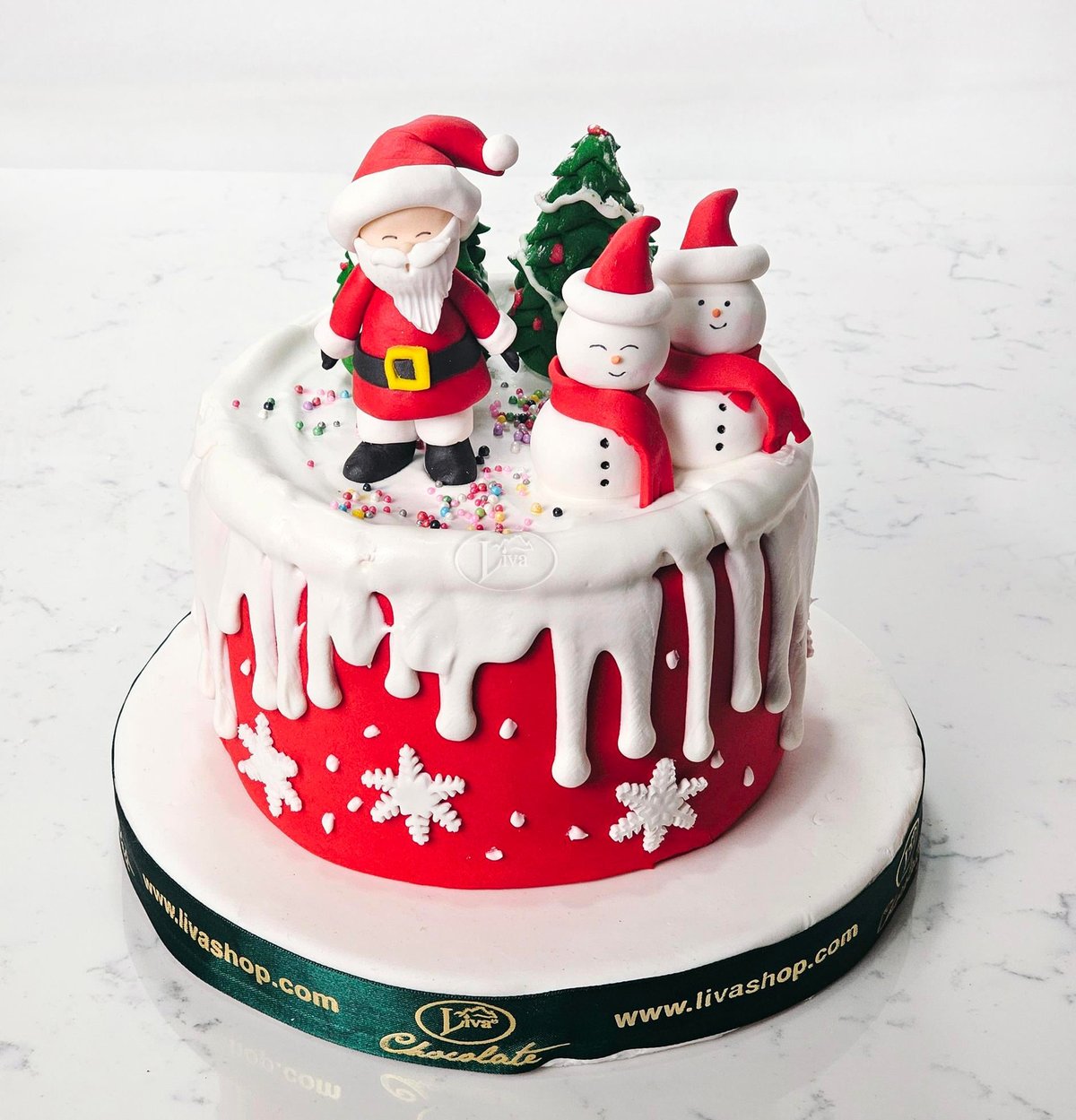 Liva Yılbaşı Noel Baba ve Kardan Adamlar Pasta