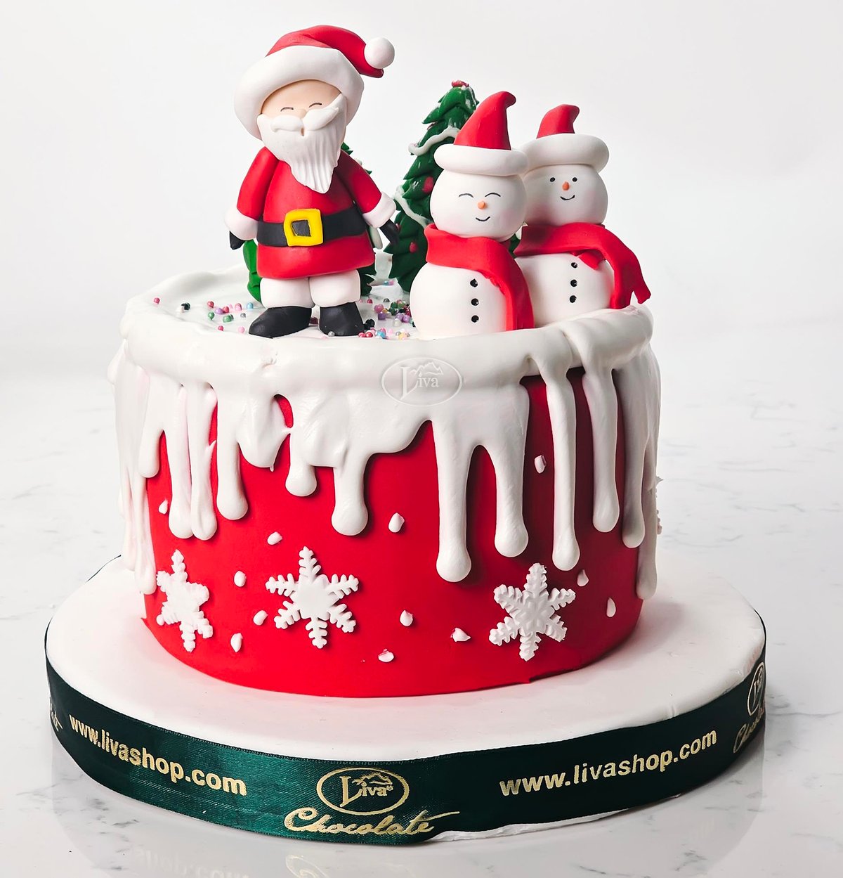 Liva Yılbaşı Noel Baba ve Kardan Adamlar Pasta