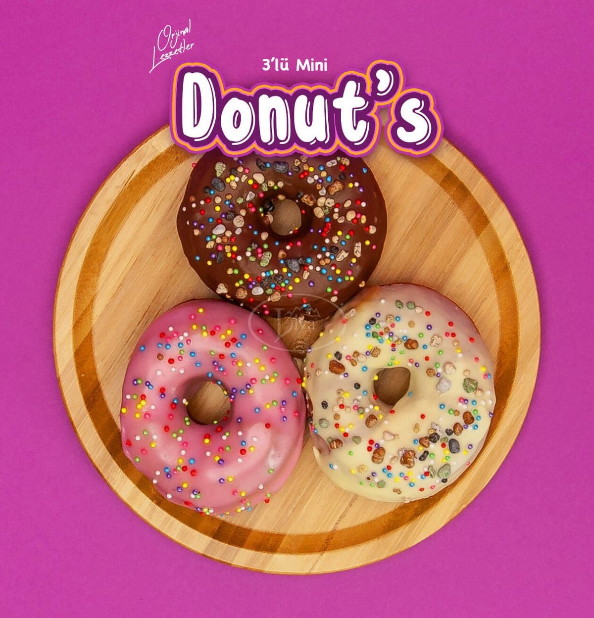 Mini Donut Çeşitleri 3'lü Paket