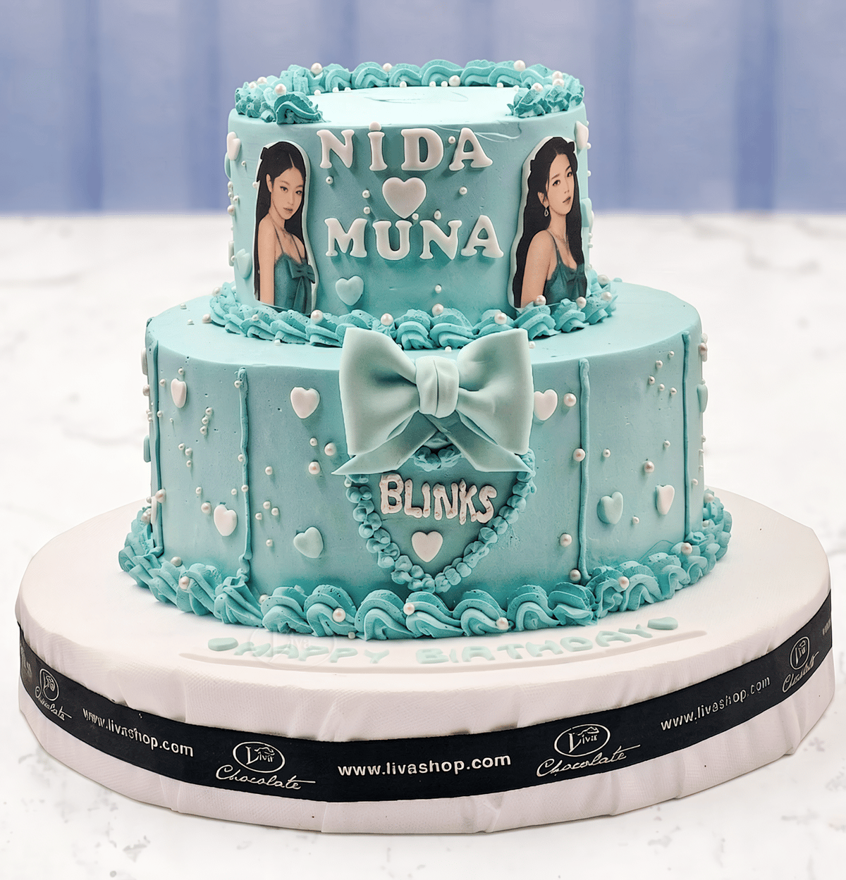 Mint Yeşilli K-Pop Özel Pasta