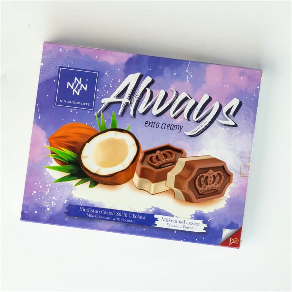NiN Chocolate Always Hindistan Cevizli Sütlü Çikolata 