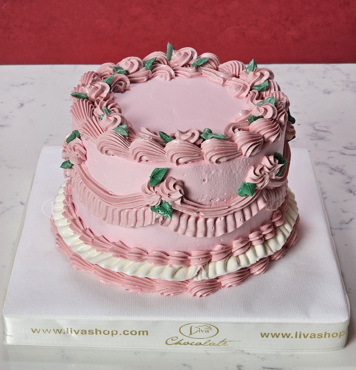 Pembe Dantel Buttercream Özel Pasta