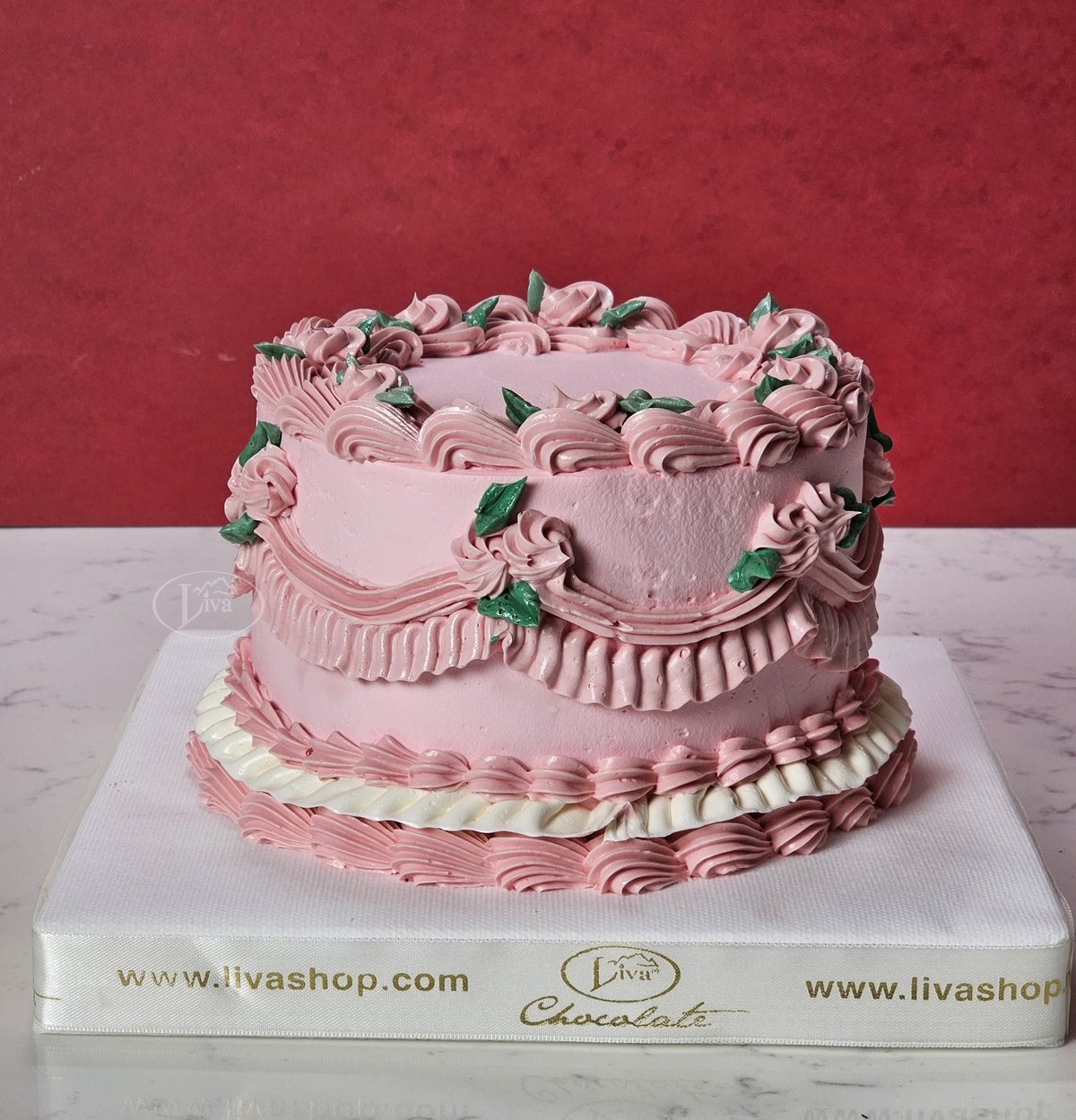 Pembe Dantel Buttercream Özel Pasta
