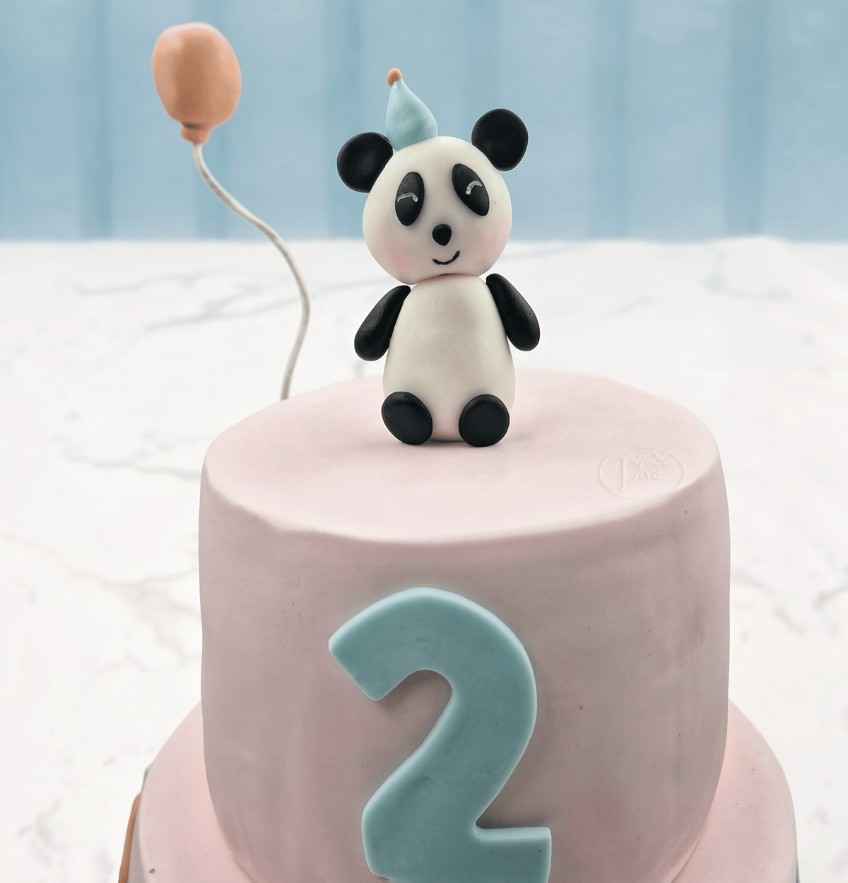 Pembe Panda Balon Özel Pasta